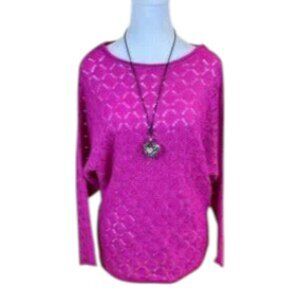 Metaphor Sweater Batwing Sleeves Magenta Pink (S)